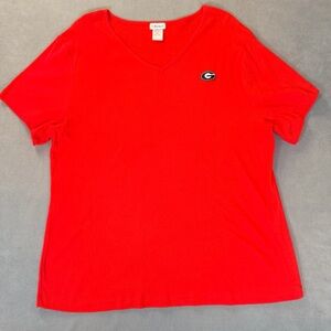 P. Michael University of Georgia- Women’s Red Short Sleeve T-shirt-Size I (1X)